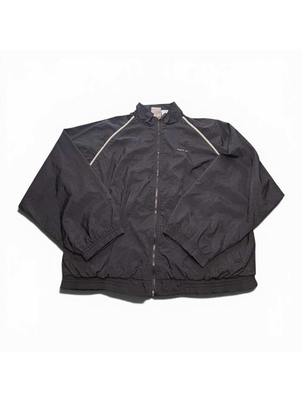 Vintage 90s Reebok Nylon Navy Black Green Windbreaker L